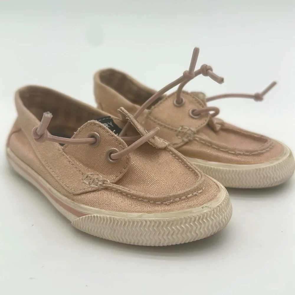 Sperry Lounge Away Jr Blush Pink Metallic Toddler Boat Shoes Size 9M